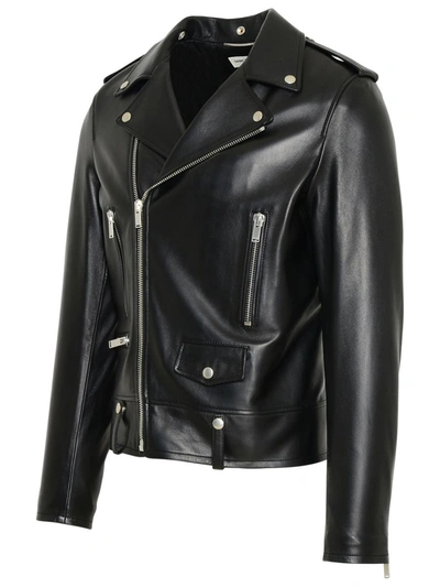 Saint Laurent Panelled-yoke Leather Jacket Mens Black