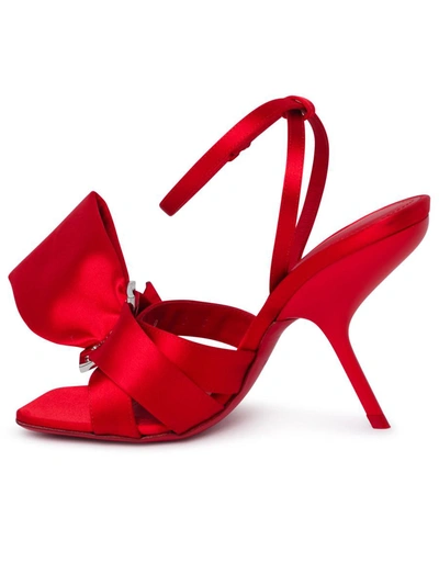 Shop Ferragamo Salvatore  Helena Red Satin Sandals