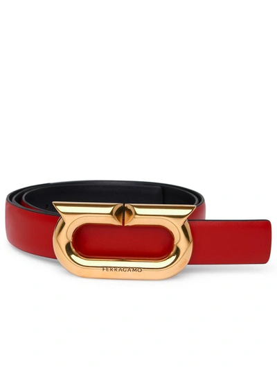 Salvatore ferragamo top belt red gold