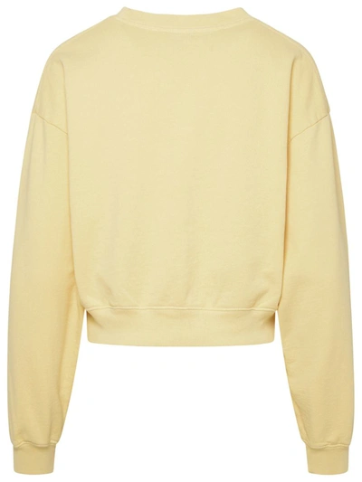 Shop Sporty And Rich Sporty & Rich Yellow Cotton Sweatshirt