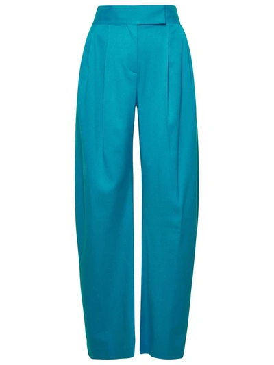 Shop Attico The  Gary Light Blue Wool Trousers