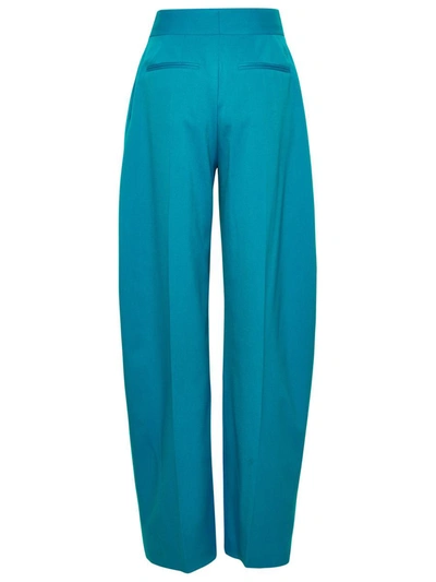 Shop Attico The  Gary Light Blue Wool Trousers