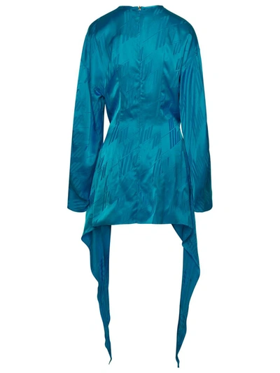 Shop Attico The  Louie Light Blue Viscose Dress