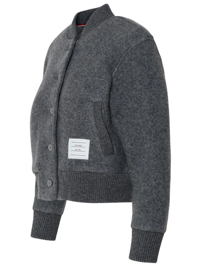 Shop Thom Browne Over Jacket In Grey