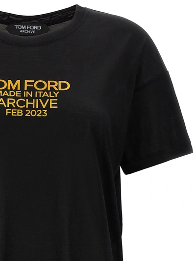 Shop Tom Ford Logo Print T-shirt In Black