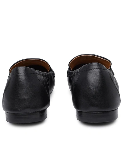 Shop Tory Burch Black Leather Ballet Loafers