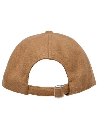 Shop Woolrich Premium Camel Wool Blend Hat In Brown