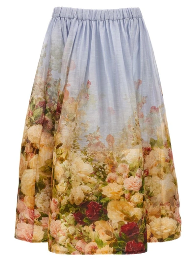 Shop Zimmermann 'luminosity Midi' Skirt In Multicolor