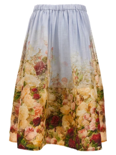 Shop Zimmermann 'luminosity Midi' Skirt In Multicolor