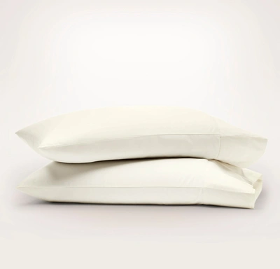 Shop Boll & Branch Organic Signature Hemmed Pillowcase Set In Cream [hidden]