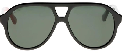 Shop Gucci Gg0159sn 003 Aviator Sunglasses In Green