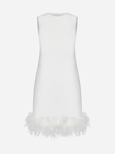 Shop P.a.r.o.s.h Pico Feathers Dress In White