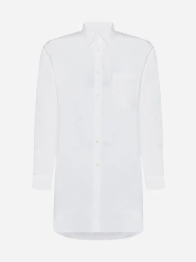 Shop Comme Des Garçons Homme Deux Cotton Long Shirt In White
