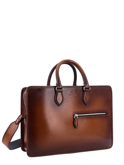 Shop Berluti Briefcase In Brown