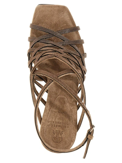 Shop Brunello Cucinelli 'monile' Sandals In Beige