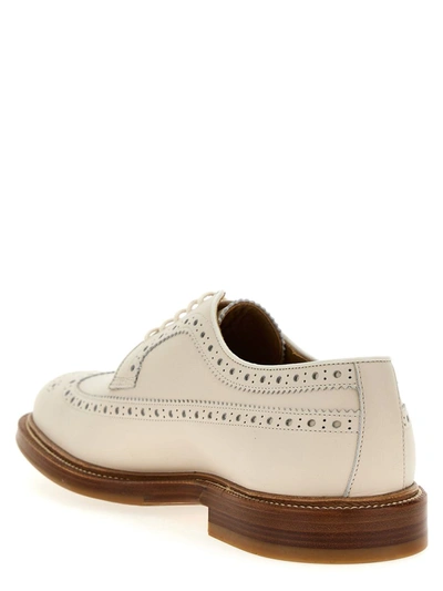 Shop Brunello Cucinelli Dovetail Lace Up In White