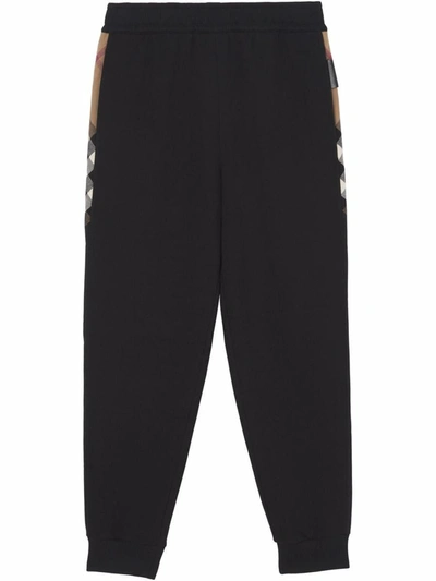 Burberry Stephan Vintage Check-detail Track Pants In Black