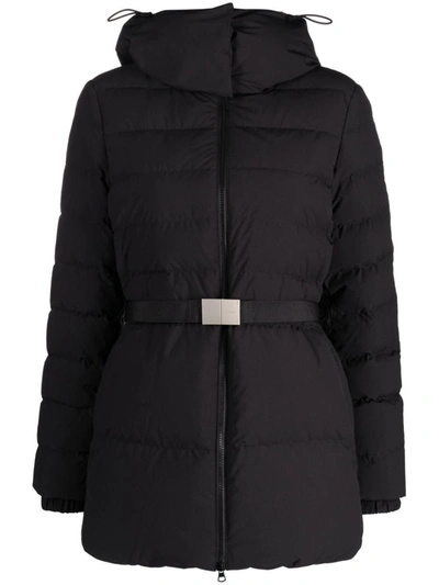 Shop Burberry Hooded Down Jacket In Black