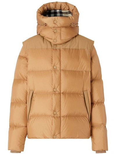 Burberry Convertible Logo-appliquéd Quilted Shell Hooded Down Jacket In  Neutrals | ModeSens