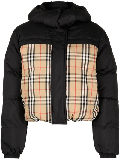 Shop Burberry Recycled Nylon Reversible Down Jacket In Black