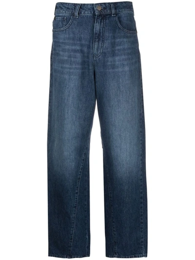 Shop Emporio Armani Ea7  Baggy Denim Jeans In Blue