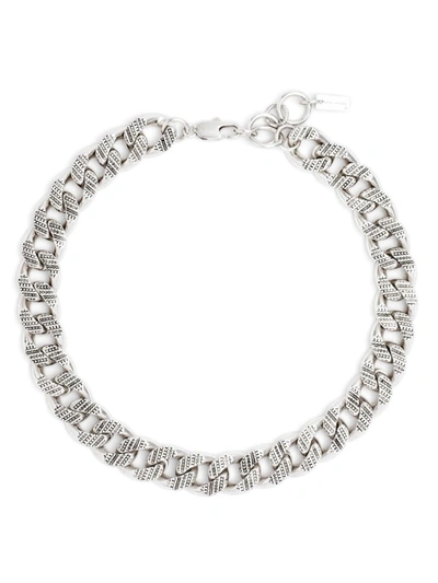 Shop Marc Jacobs Monogram Chain-link Necklace In Light Antique Silver