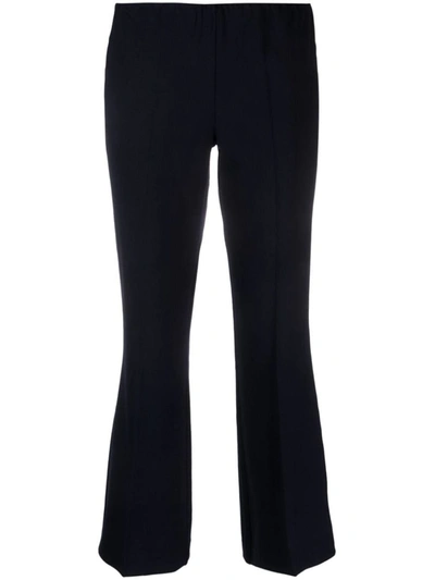 Shop P.a.r.o.s.h . Cropped Flared Virgin Wool Trousers In Blu