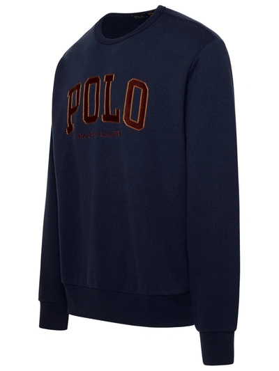 Shop Polo Ralph Lauren Navy Cotton Blend Sweatshirt