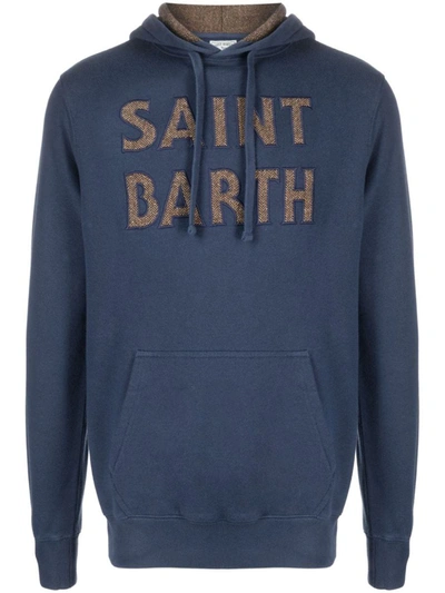 Shop Mc2 Saint Barth Logo Hoodie In Blue