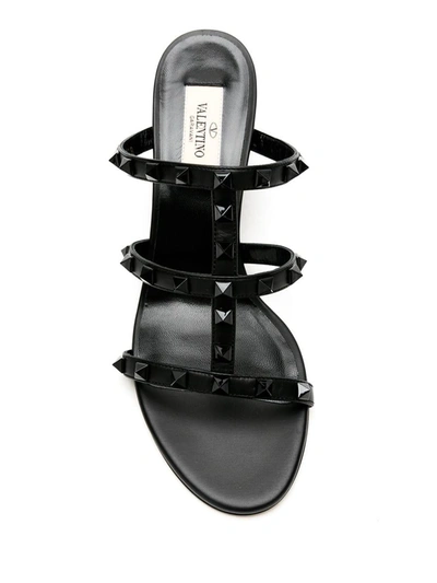 Shop Valentino Garavani Rockstud Leather Mules In Black
