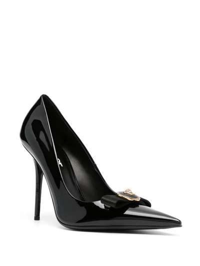 Shop Versace La Medusa Patent Leather Pumps In Black