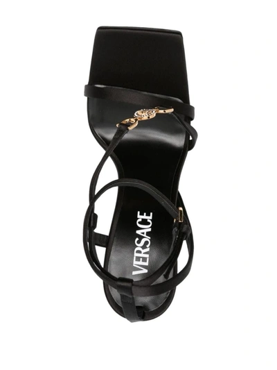 Shop Versace Crystal Medusa '95 Sandals In Black