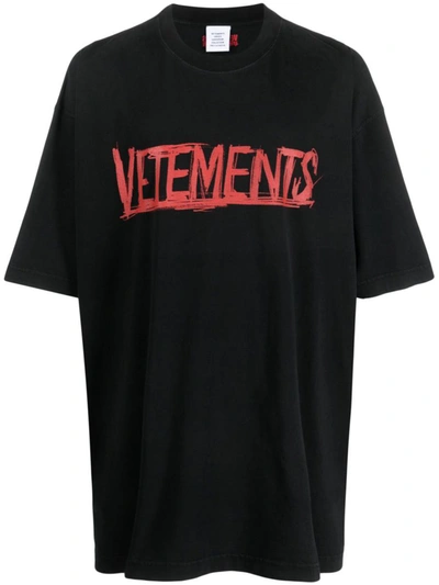 Shop Vetements Cotton T-shirt In Black