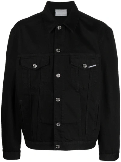 Shop Vtmnts Embroidered Logo Jacket In Black