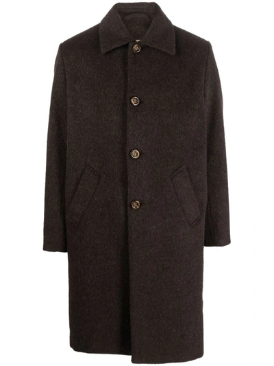 Shop Séfr Esco Mohair Wool Coat In Brown