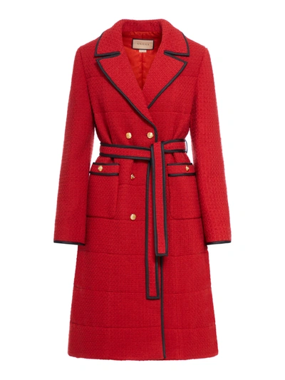 Shop Gucci Coat In Red