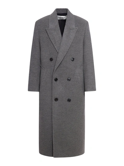 Shop Ami Alexandre Mattiussi Double Breasted Coat In Grey