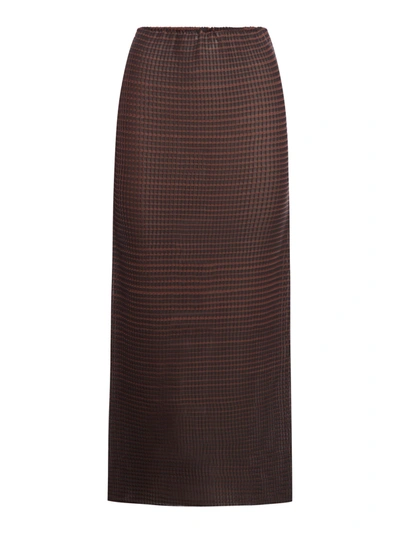 Shop Sunnei Thermo Frise` Skirt In Brown