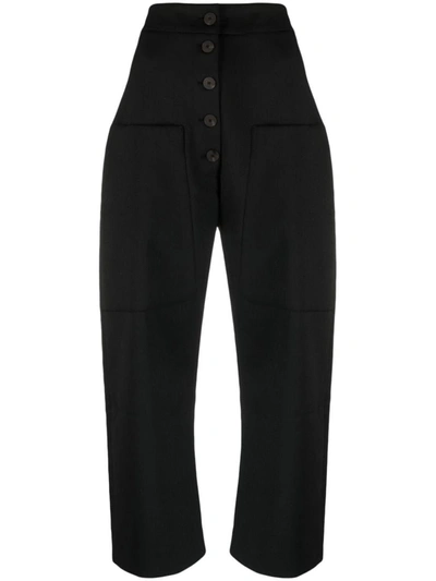 Shop Studio Nicholson Rounded Drop Crotch Pant Clothing In Black