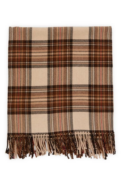 Shop Etro Check Wool Scarf In Beige