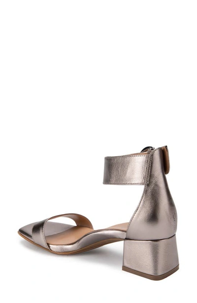 Shop Aerosoles Eliza Square Toe Sandal In Silver Leather