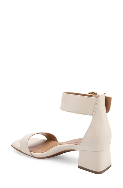 Shop Aerosoles Eliza Square Toe Sandal In White Leather