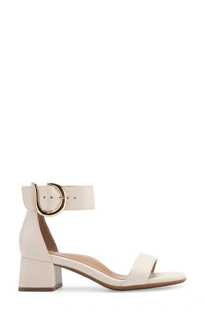 Shop Aerosoles Eliza Square Toe Sandal In White Leather
