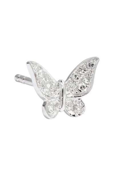 Meira T Butterfly Diamond Stud Earrings In White