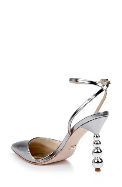 Shop Badgley Mischka Indie Ii Ankle Strap Pointed Toe Pump In Dark Silver