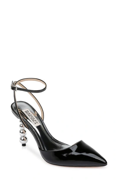 Shop Badgley Mischka Indie Ii Ankle Strap Pointed Toe Pump In Black