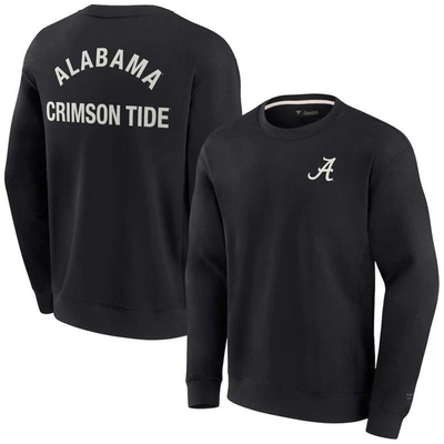 Fanatics Signature Unisex  Black Alabama Crimson Tide Super Soft Pullover Crew Sweatshirt In Black