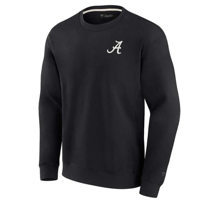 Fanatics Signature Unisex  Black Alabama Crimson Tide Super Soft Pullover Crew Sweatshirt In Black