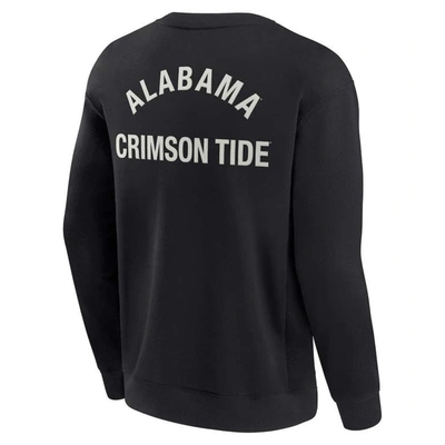 Fanatics Signature Unisex  Black Alabama Crimson Tide Super Soft Pullover Crew Sweatshirt In Black