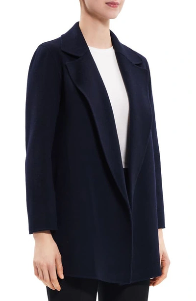 Theory Clairene New Divide Wool-cashmere Jacket In New Navy